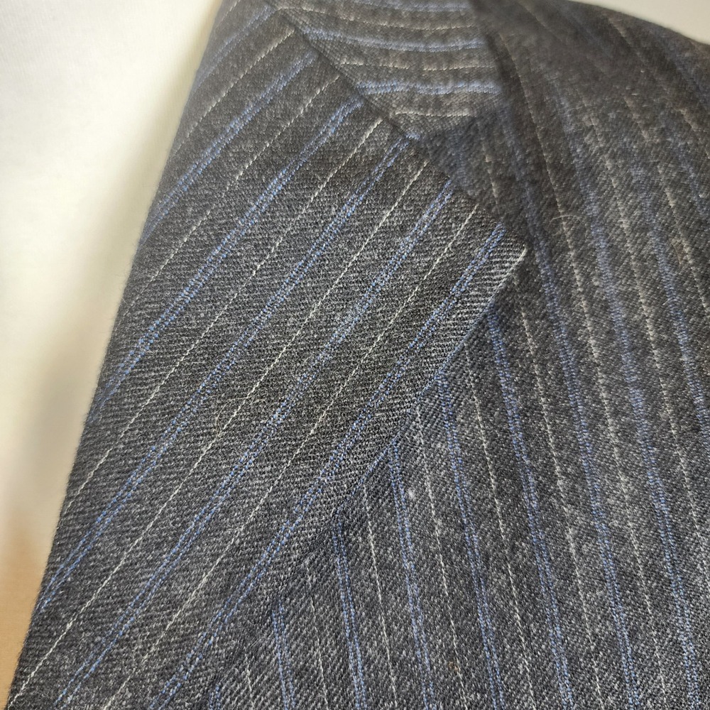 Pytchley Phillips & Piper Wool Pinstripe Riding Blazer Womens US 2 Gray Fox Head - Picture 3 of 12